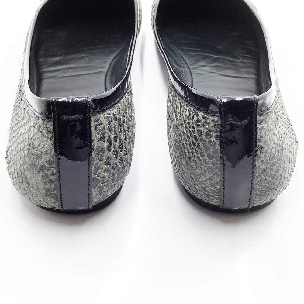 {Tory Burch} Snake & Patent Leather Flats - Picture 4 of 12
